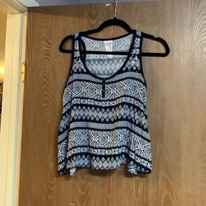 Justice Navy patterned Racerback Tank